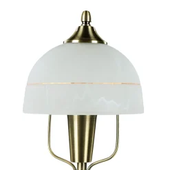 Easylight Tischlampe Glas Metall 35 cm in Bronze Weiß Jugendstil< Glaslampen|Jugendstil Lampen