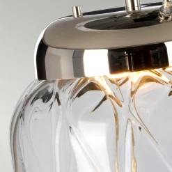 Elstead Tischlampe Glas Stoff 67,5 cm beleuchteter Sockel< Wohnzimmerlampen|Glaslampen