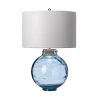Schlafzimmer Lampen|Glaslampen*Elstead Tischlampe Glas Stoff E27 55,5 cm Weiß Blau LUBIELA
