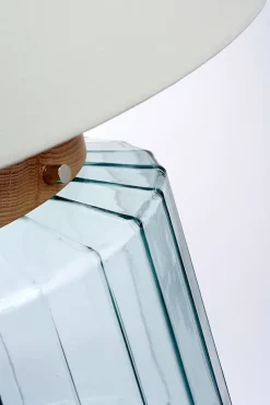 Elstead Tischlampe Glas Stoff Retro Design 51 cm hoch LADINA< Tischlampen|Schlafzimmer Lampen