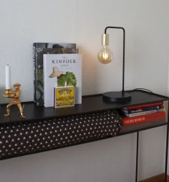 Wohnzimmerlampen|Metall Lampen*By Rydéns Tischlampe Glas Weiß matt 40 cm E27 Kabelschalter