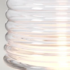 Schlafzimmer Lampen|Metall Lampen*Elstead Tischlampe Glasfuß beleuchtet 64,3 cm E27 + GU10 LED