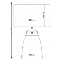Schlafzimmer Lampen|Metall Lampen*Elstead Tischlampe Glasfuß beleuchtet 64,3 cm E27 + GU10 LED