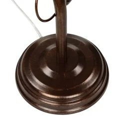 Rustikale Lampen|Glaslampen*Lamkur Tischlampe Glasschirm Ambiente Shabby Braun antik