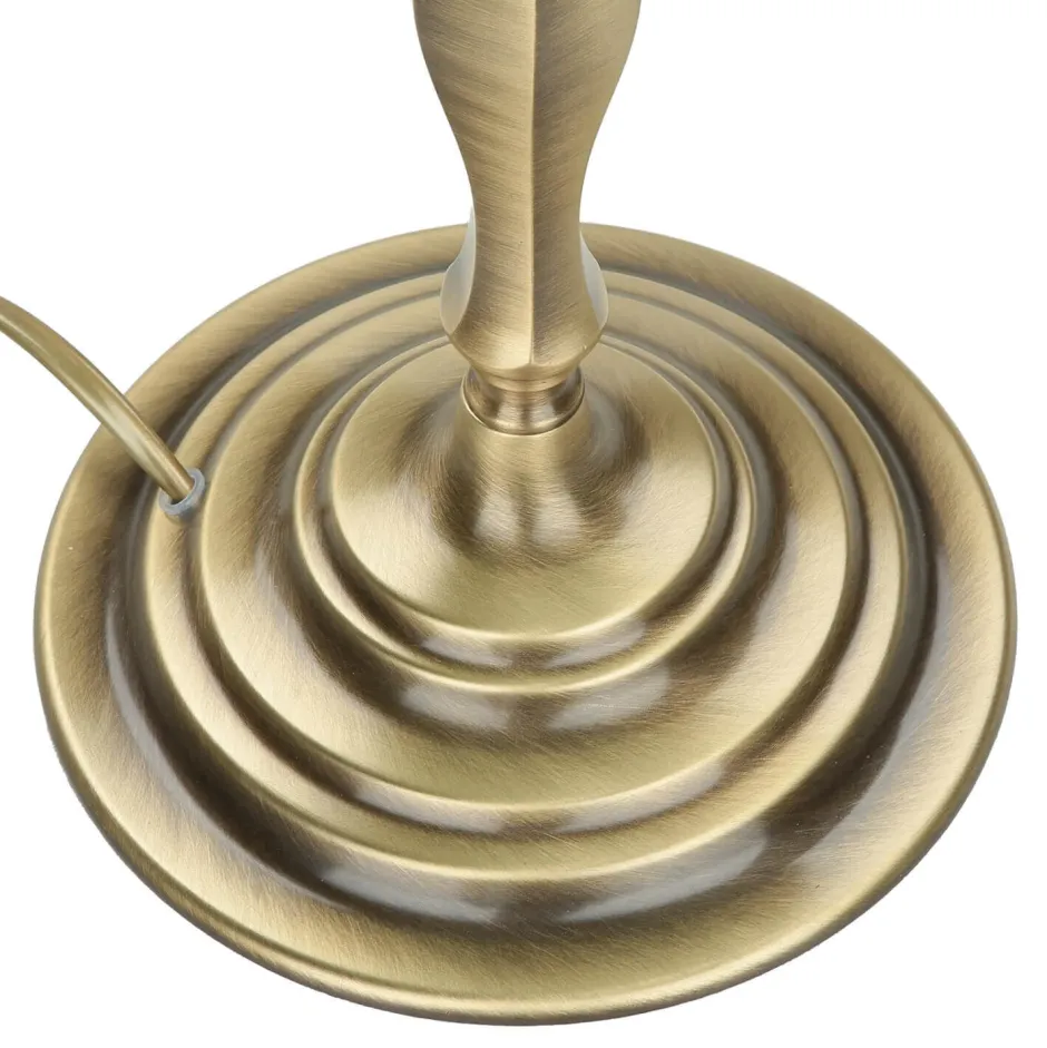 Giovanni Battista Tischlampe Glasschirm Grün aus Echt-Messing< Glaslampen|Metall Lampen