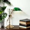 Bürolampen|Metall Lampen*Giovanni Battista Tischlampe Gold 24K Echt-Messing Jugendstil