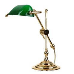 Bürolampen|Metall Lampen*Giovanni Battista Tischlampe Gold 24K Echt-Messing Jugendstil