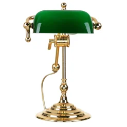 Bürolampen|Metall Lampen*Giovanni Battista Tischlampe Gold 24K Echt-Messing Jugendstil