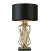 Wohnzimmerlampen|Designerlampen*Searchlight Tischlampe Gold Schwarz 72 cm hoch E27 Metall Satin
