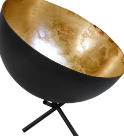 Masterlight Tischlampe Grau Metall Gold Ø30cm Dreibein LARINO< Tischlampen|Schlafzimmer Lampen