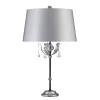 Tischlampen|Designerlampen*Elstead Tischlampe Hoch 72cm in Silber Stoff Schirm GOTICA