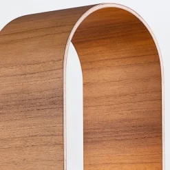 Wohnzimmerlampen|Schlafzimmer Lampen*Elstead Tischlampe Holz Furnier aus Teak Glas 54 cm hoch E27 Modern