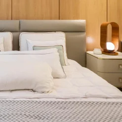 Wohnzimmerlampen|Schlafzimmer Lampen*Elstead Tischlampe Holz Furnier aus Teak Glas 54 cm hoch E27 Modern