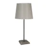 Tischlampen|Schlafzimmer Lampen*Giovanni Battista Tischlampe in Bronze matt Beige E27 45 cm Messing Stoff