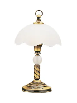 Jupiter Tischlampe in Messing Glas 40cm TOBSYN Leuchte< Glaslampen|Jugendstil Lampen