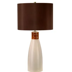 Tischlampen|Schlafzimmer Lampen*Elstead Tischlampe INCA Braun Keramik 71cm Klassisch Lampe
