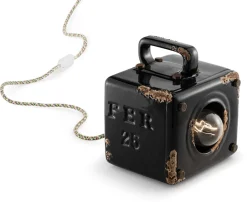 Ferroluce Tischlampe Keramik B: 15,5 cm 20 cm E27 eckig Vintage< Wohnzimmerlampen|Keramiklampen