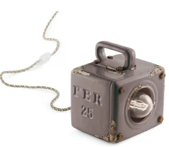 Ferroluce Tischlampe Keramik E27 B: 15,5 cm 20 cm hoch Taupe< Wohnzimmerlampen|Keramiklampen