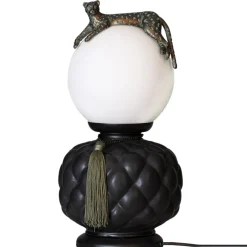 By Rydéns Tischlampe Keramik Glas 45 cm hoch Schwarz Weiß Grün< Wohnzimmerlampen|Glaslampen