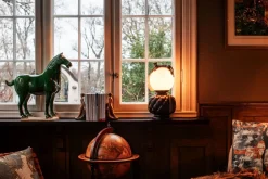 By Rydéns Tischlampe Keramik Glas 45 cm hoch Schwarz Weiß Grün< Wohnzimmerlampen|Glaslampen