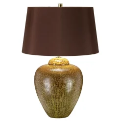 Tischlampen|Stofflampen*Elstead Tischlampe Keramik Stoff 63,5 cm Braun Grün E27