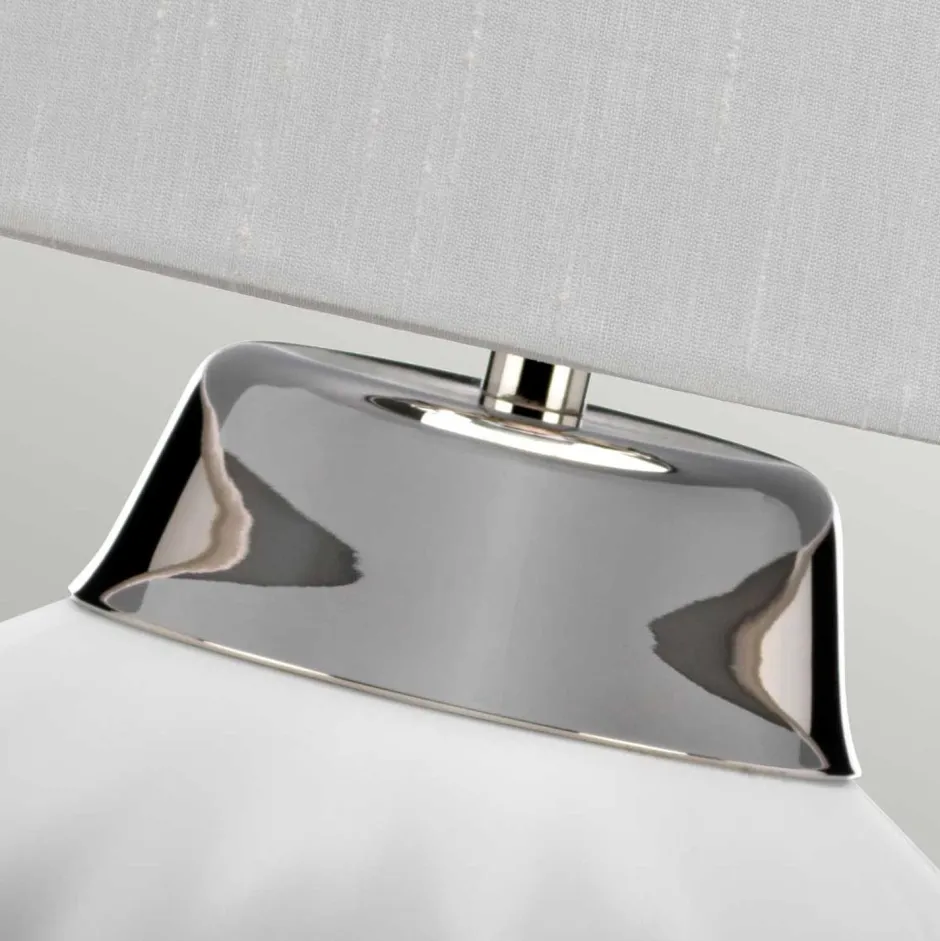 Tischlampen|Schlafzimmer Lampen*Elstead Tischlampe Keramik Stoff E27 56,2 cm hoch OLWEN