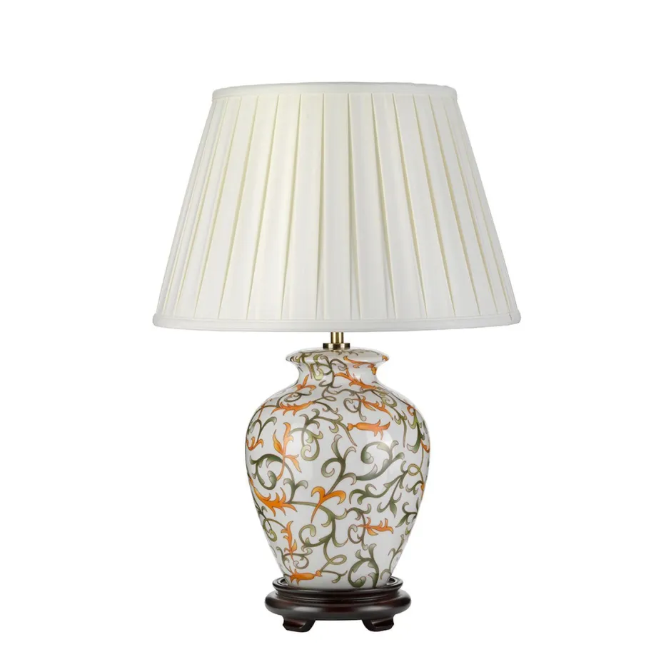 Stofflampen|Keramiklampen*Elstead Tischlampe Keramik Stoff Klassisch 50 cm E27 NATISINA