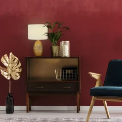 Searchlight Tischlampe Keramik Stoff E27 45 cm Ø 28 cm Gold Creme-Weiß< Stofflampen|Schlafzimmer Lampen