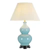 Tischlampen|Schlafzimmer Lampen*Elstead Tischlampe Keramik Stoff Hellblau Stoff 64 cm hoch