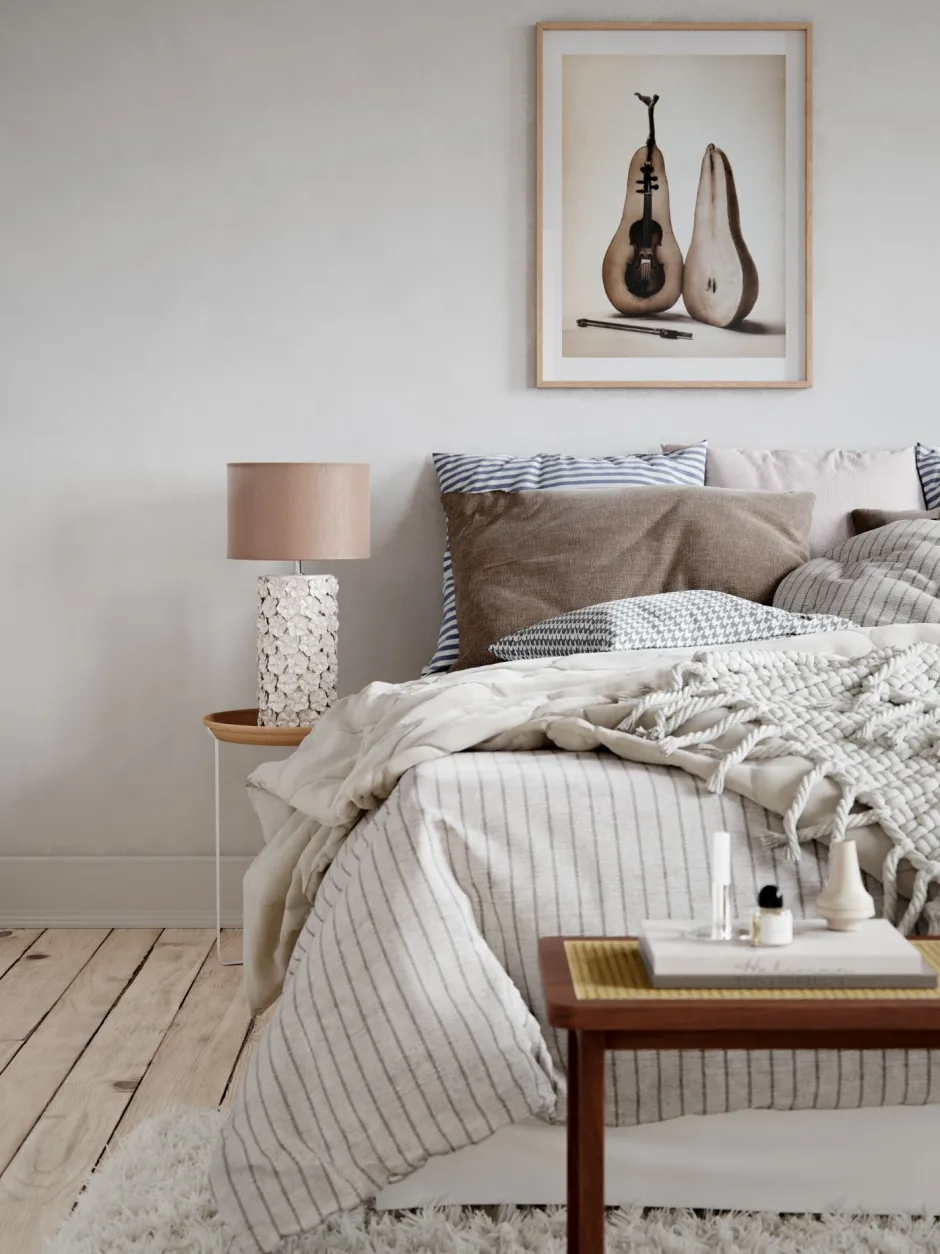 By Rydéns Tischlampe Keramik Stoff 54,5 cm hoch Beige E27 Floral< Wohnzimmerlampen|Schlafzimmer Lampen