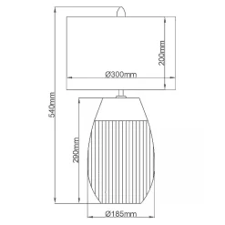 Tischlampen|Schlafzimmer Lampen*Elstead Tischlampe Keramik Stoff 54 cm E27 Modern in Silber Grau