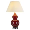 Tischlampen|Schlafzimmer Lampen*Elstead Tischlampe Keramik Stoff 64 cm in Rot Ecru Klassisch