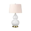 Elstead Tischlampe Keramik Stoff 64 cm E27 Retro Rosa Weiß< Schlafzimmer Lampen|Stofflampen