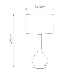 Wohnzimmerlampen|Stofflampen*Elstead Tischlampe Keramik Stoff E27 69 cm hoch Weiß Rosa