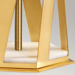 Vintage Lampen|Stofflampen*Elstead Tischlampe Messing gebürstet Weiß E27 87 cm hoch Metall Stoff