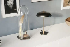Wohnzimmerlampen|Schlafzimmer Lampen*By Rydéns Tischlampe Metall Ø 28 cm 45 cm hoch Modern Schwarz Gold G9