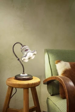 Ferroluce Tischlampe Metall Keramik 15 cm breit 28,5 cm hoch E14< Wohnzimmerlampen|Keramiklampen