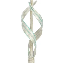 Nachttischlampen|Stofflampen*Lamkur Tischlampe Metall Shabby Weiß Stoff rund Landhaus