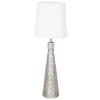 Wohnzimmerlampen|Schlafzimmer Lampen*By Rydéns Tischlampe Metall Stoff 54 cm hoch Modern E27 in Silber Weiß