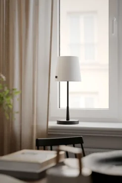 By Rydéns Tischlampe Metall Stoff 48,5 cm hoch E27 Schwarz Weiß< Wohnzimmerlampen|Schlafzimmer Lampen