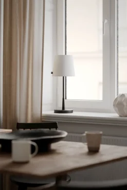 By Rydéns Tischlampe Metall Stoff 48,5 cm hoch E27 Schwarz Weiß< Wohnzimmerlampen|Schlafzimmer Lampen