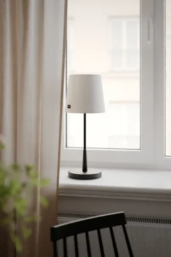 By Rydéns Tischlampe Metall Stoff 48,5 cm hoch E27 Schwarz Weiß< Wohnzimmerlampen|Schlafzimmer Lampen