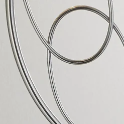 Searchlight Tischlampe Metall Stoff 53 cm in Chrom Silber E27< Wohnzimmerlampen|Stofflampen