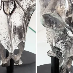 Invicta Interior Tischlampe Modern Design Stierkopf Silber Schwarz< Tischlampen|Schlafzimmer Lampen