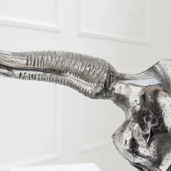 Invicta Interior Tischlampe Modern Design Stierkopf Silber Schwarz< Tischlampen|Schlafzimmer Lampen