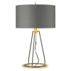 Elstead Tischlampe Modern Design in Grau Gold 74 cm hoch E27< Tischlampen|Schlafzimmer Lampen