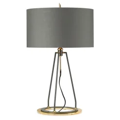 Elstead Tischlampe Modern Design in Grau Gold 74 cm hoch E27< Tischlampen|Schlafzimmer Lampen