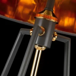 Elstead Tischlampe Modern Design in Grau Gold 74 cm hoch E27< Tischlampen|Schlafzimmer Lampen