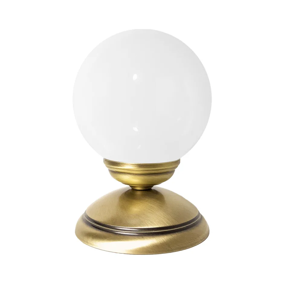 Glaslampen|Messinglampen*Giovanni Battista Tischlampe PASCAL H: 17,5 cm Kugelschirm Glas Messing E14