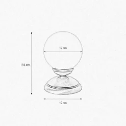 Glaslampen|Messinglampen*Giovanni Battista Tischlampe PASCAL H: 17,5 cm Kugelschirm Glas Messing E14